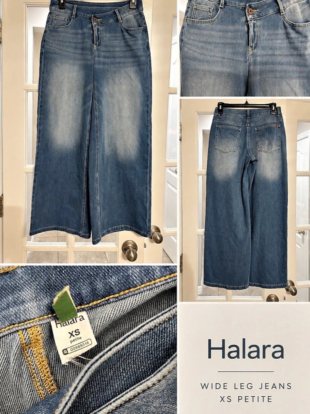 Halara Wide Leg Jeans - Asymmetrical- XS Petite